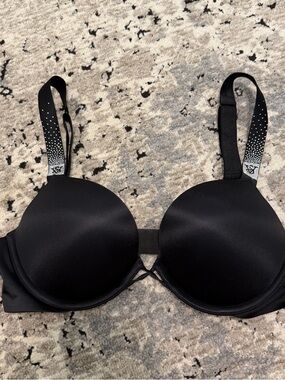 Victoria's Secret Black Push-Up Bra with Studded Straps